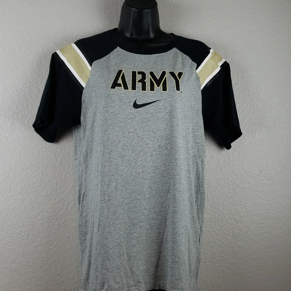 Nike | Women's Black Gray Cotton Short Sleeve Army Tee Sz S